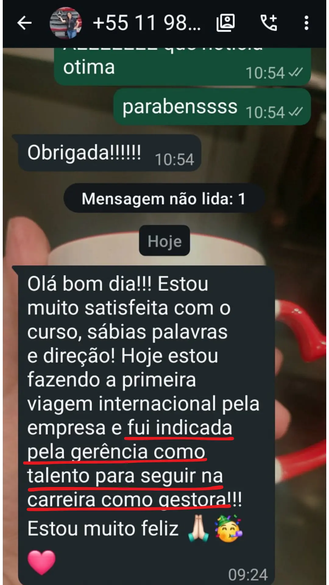 Depoimento de participante